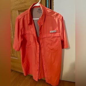Realtree coral/orange Short Sleeve Shirt UPF 50 Fishing Shirt